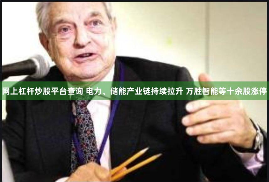网上杠杆炒股平台查询 电力、储能产业链持续拉升 万胜智能等十余股涨停