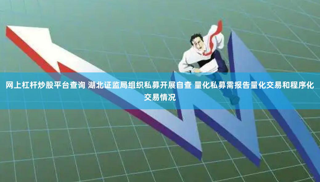 网上杠杆炒股平台查询 湖北证监局组织私募开展自查 量化私募需报告量化交易和程序化交易情况