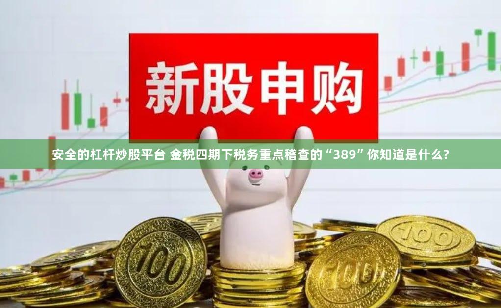 安全的杠杆炒股平台 金税四期下税务重点稽查的“389”你知道是什么?