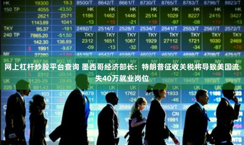 网上杠杆炒股平台查询 墨西哥经济部长：特朗普征收关税将导致美国流失40万就业岗位