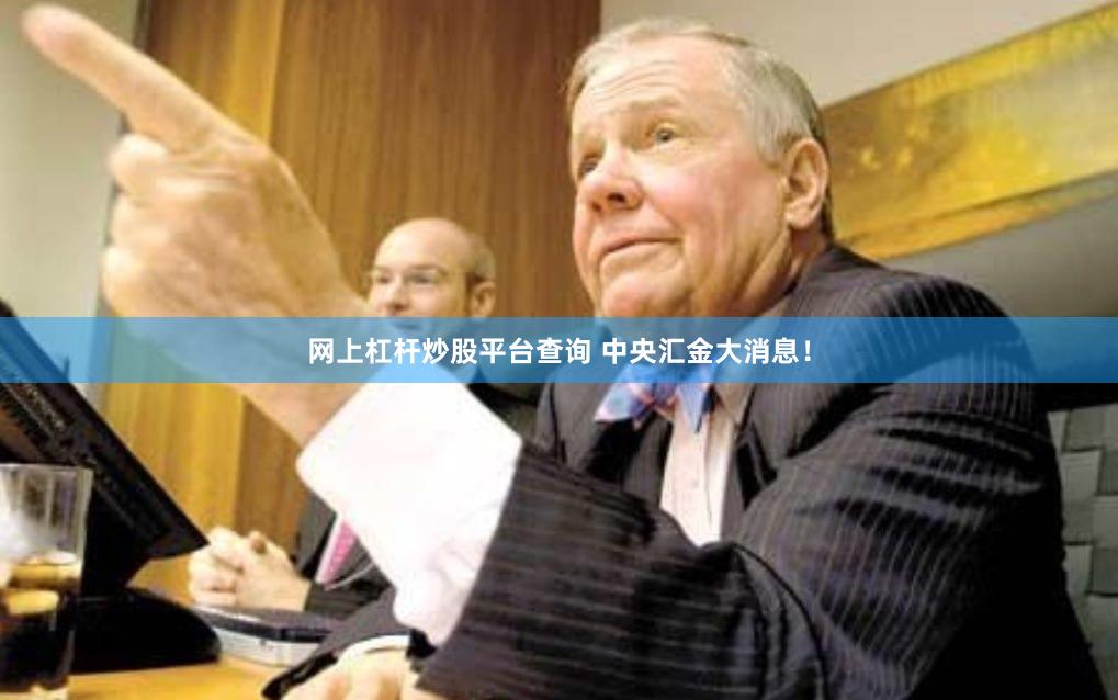 网上杠杆炒股平台查询 中央汇金大消息！