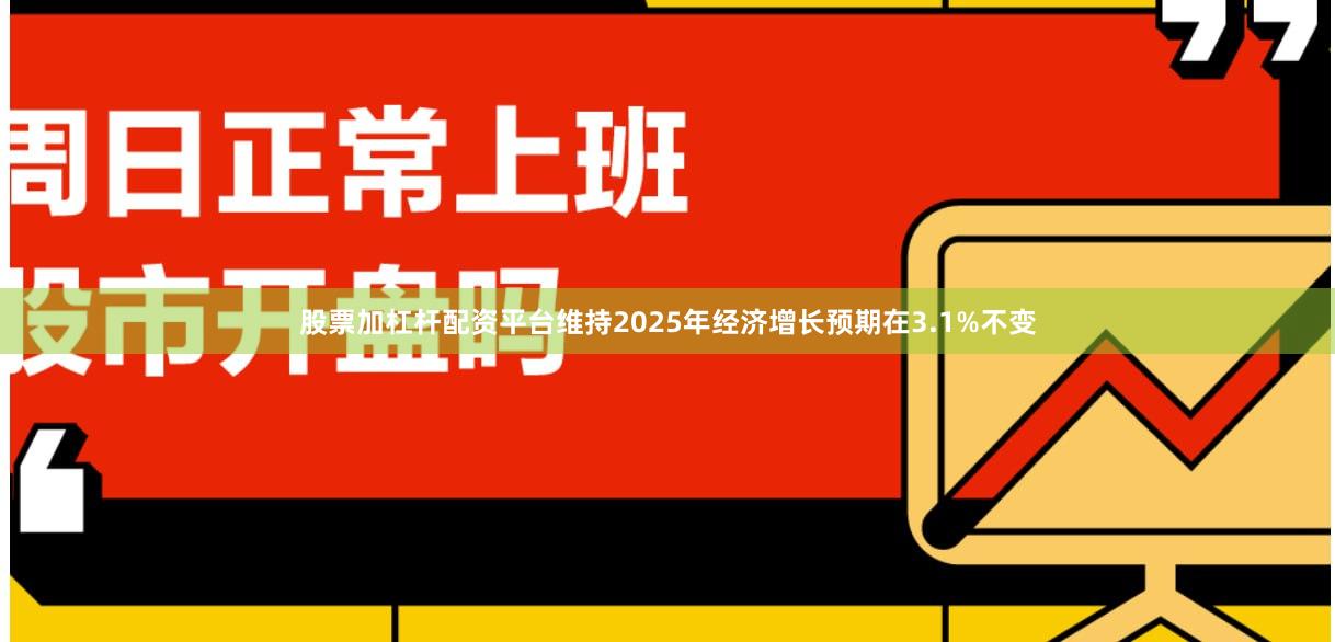股票加杠杆配资平台维持2025年经济增长预期在3.1%不变
